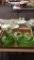 Green depression glass & AYNSLEY candle stick