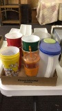 Lot of tea pitchers/ cups & popcorn cups