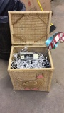 Wicker basket of misc Christmas lights