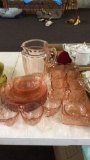 Lot of pink depression glass