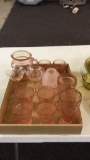 Lot of pink depression glass
