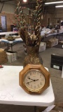 Decorative vase & wooden clock