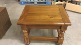 Heavy wood end table