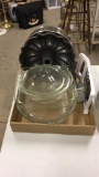 Lot of Pyrex dishes/spring and bunt pans
