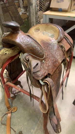 Handmade saddle by S.A. Mansker Ft.Worth,Tex, w/