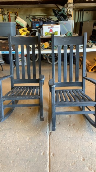Pair patio rocking chairs