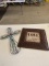 Wire cross and “LOVE” wall hanging