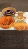 Lot of fall baskets & decor