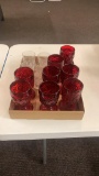 Lot of red & cut glassware