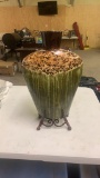 Tall decorative metal vase