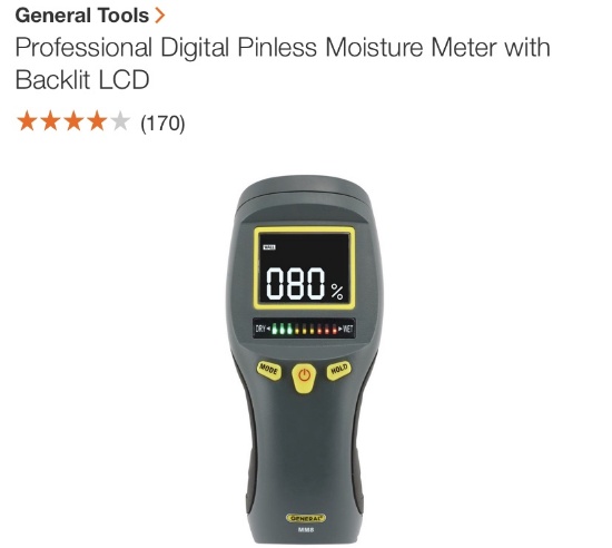GENERAL TOOLS pinless moisture meter