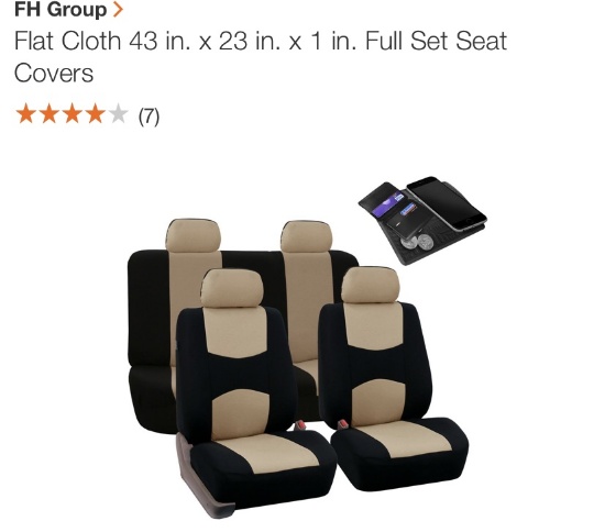 43”x23”x1” flat cloth full set seat covers &