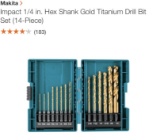 MAKITA 14pc titanium drill bit set