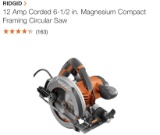 RIDGID 12A corded 6-1/2? circular saw