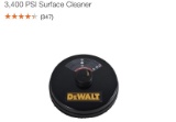 DEWALT 18” 3400PSI pressure washer surface cleaner