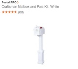 POSTAL PRO Craftsman mailbox & post kit-White