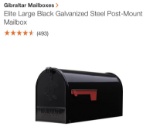 Elite large black galvanized steel post mount