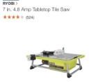 NEW RYOBI 4.8A/7” tabletop wet tile saw