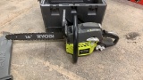 RYOBI 16” 2-cycle chainsaw w/HD case