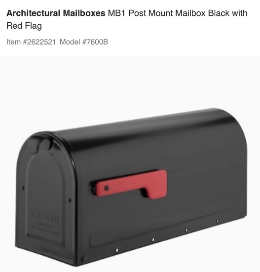 Black post mount mailbox