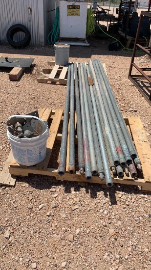 16 Scaffolding Poles W/ Clamps