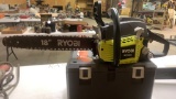 RYOBI 18” 2 cycle gas chainsaw w/HD case