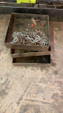 Lot of misc chain & 3 steel boxes