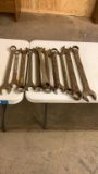 Lot of misc large combo wrenches