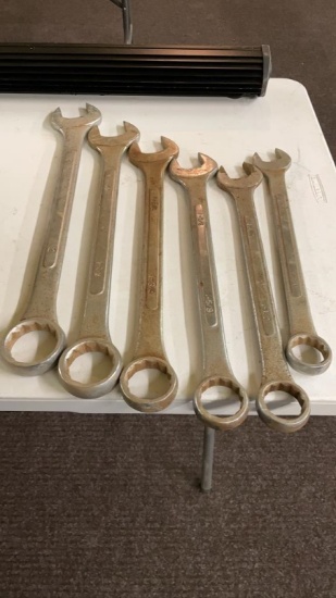 Set of 6 large combo wrenches