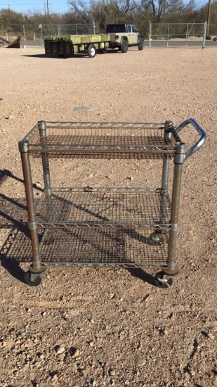 3 shelf push cart