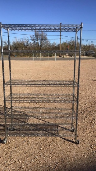 6 shelf unit on wheels