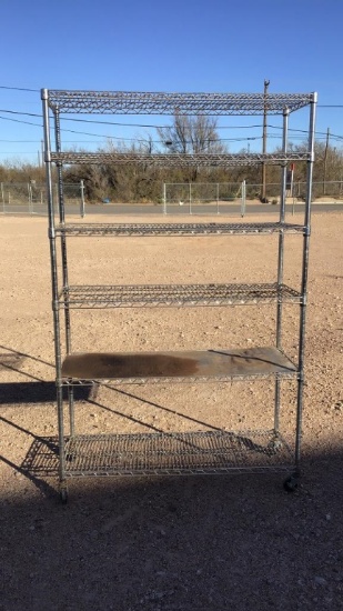 6 shelf unit on wheels