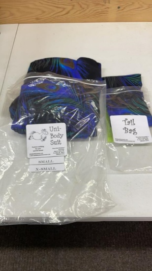 Size XS-S pony uni-body suit & tail bag