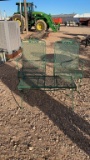 Green metal outdoor table w/2 chairs