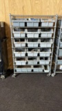Rolling parts bin w/misc parts