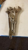 Lot of adjustable wrenches