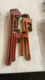 Lot of 4 pipe wrenches