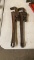 Lot of 2 KLEIN 18” pipe wrenches