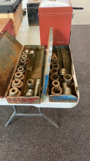 Lot of 2 partial 3/4” drive socket sets