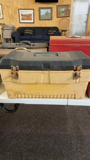 Tool box with cement trowels