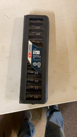 CH 11pc 1/2” deep drive impact socket set