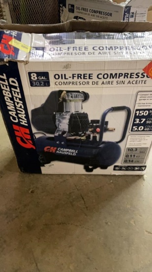 CH 8 gal oil free portable air compressor