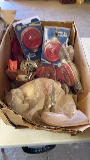 Box of misc trailer lights
