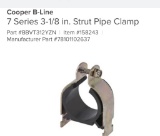 New 3-1/8” Cooper B-Line clamps