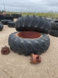 Pair 29.8-38 tractor tires & rims