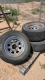 Lot of 4 jeep tires and wheels