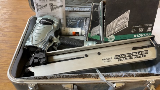 Hitachi 3-1/2” framing nailer w/ nails