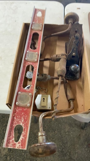 Brace & bits, plane, level & tapes