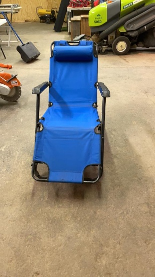 Blue beach lounger