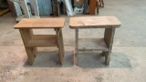 2 homemade wood benches/shelves